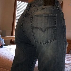 Mid/Low Rise Destructed Guess blue jeans!! Bootcut